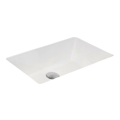 Argent Zen Neu 535mm Rectangular Under Counter Basin with Overflow Matte White