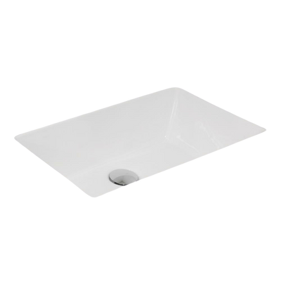 Argent Zen Neu 535mm Rectangular Under Counter Basin with Overflow Gloss White