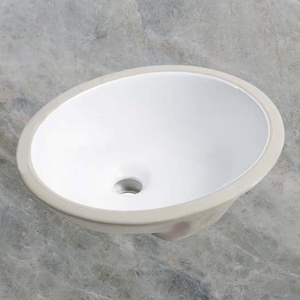 Argent Azure Neu 430mm Oval Under Counter Basin with Overflow Matte White
