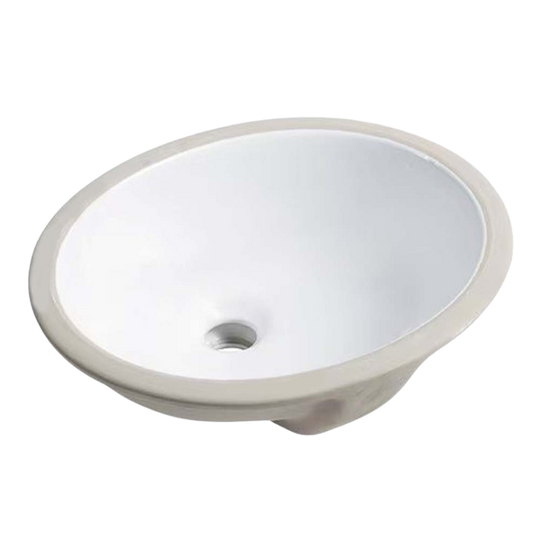 Argent Azure Neu 430mm Oval Under Counter Basin with Overflow Matte White