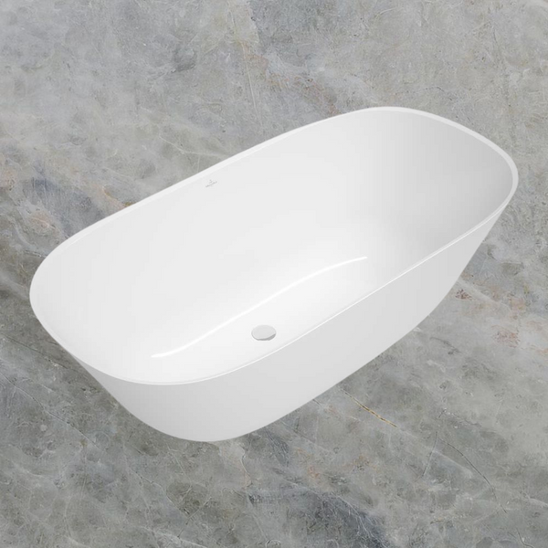 Villeroy & Boch Theano 1550mm Quaryl Freestanding Bath Stone White