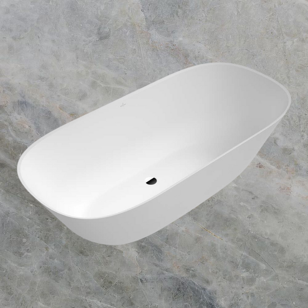 Villeroy & Boch Theano 1750mm Quaryl Freestanding Bath Stone White
