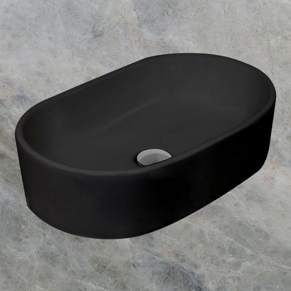 Argent Grace Neu 520mm Oval Vessel Basin Matte Black
