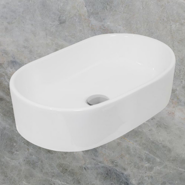 Argent Grace Neu 520mm Oval Vessel Basin Gloss White