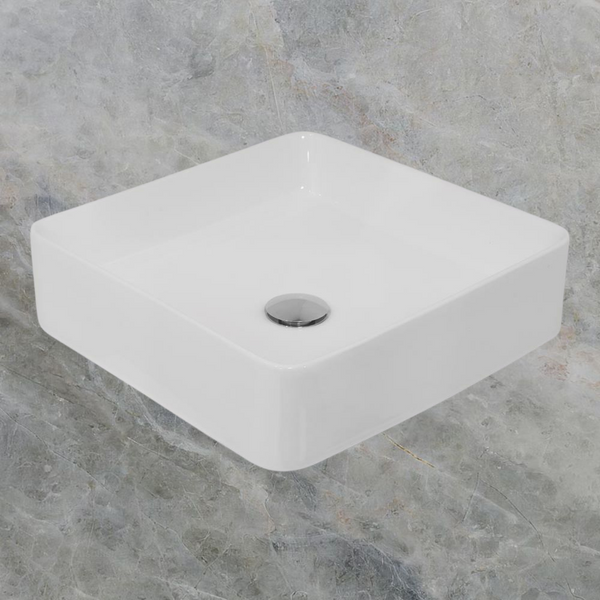 Argent Grace Neu 360mm Square Vessel Basin Gloss White