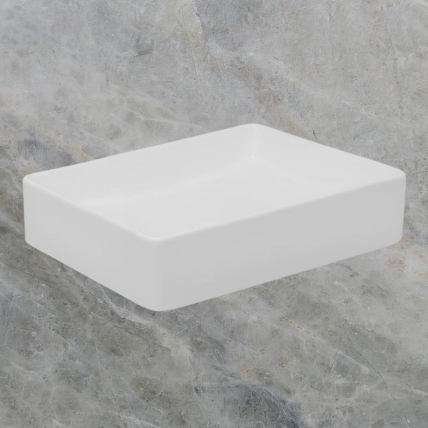 Argent Grace Neu 470mm Rectangular Vessel Basin Matte White