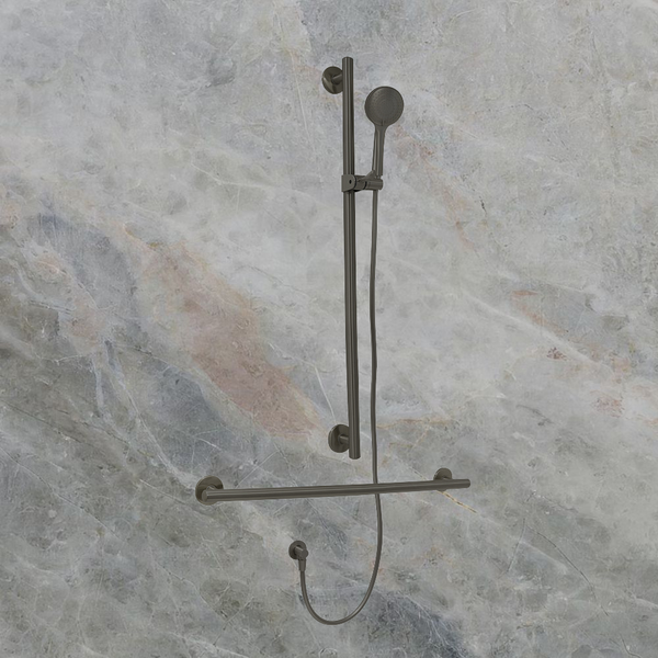 Villeroy & Boch ViCare Trio Designer 32 T Shower Rail Set Universal Gunmetal