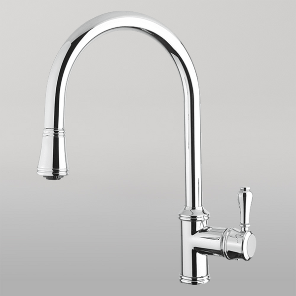 Armando Vicario Provincial Single Lever Kitchen Mixer with Pull Out Chrome Lead Free