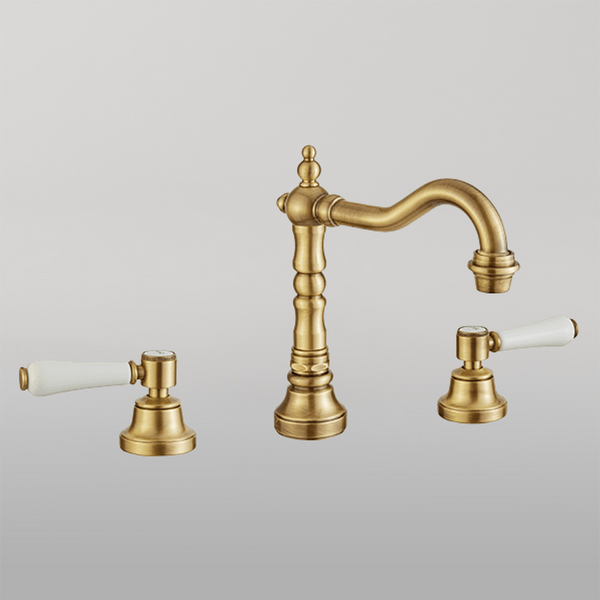 Armando Vicario Provincial 3 Piece Basin Set With Lever Handles Bronze
