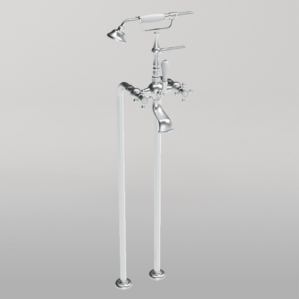 Armando Vicario Provincial Floor Mounted Bath Filler Brushed Nickel