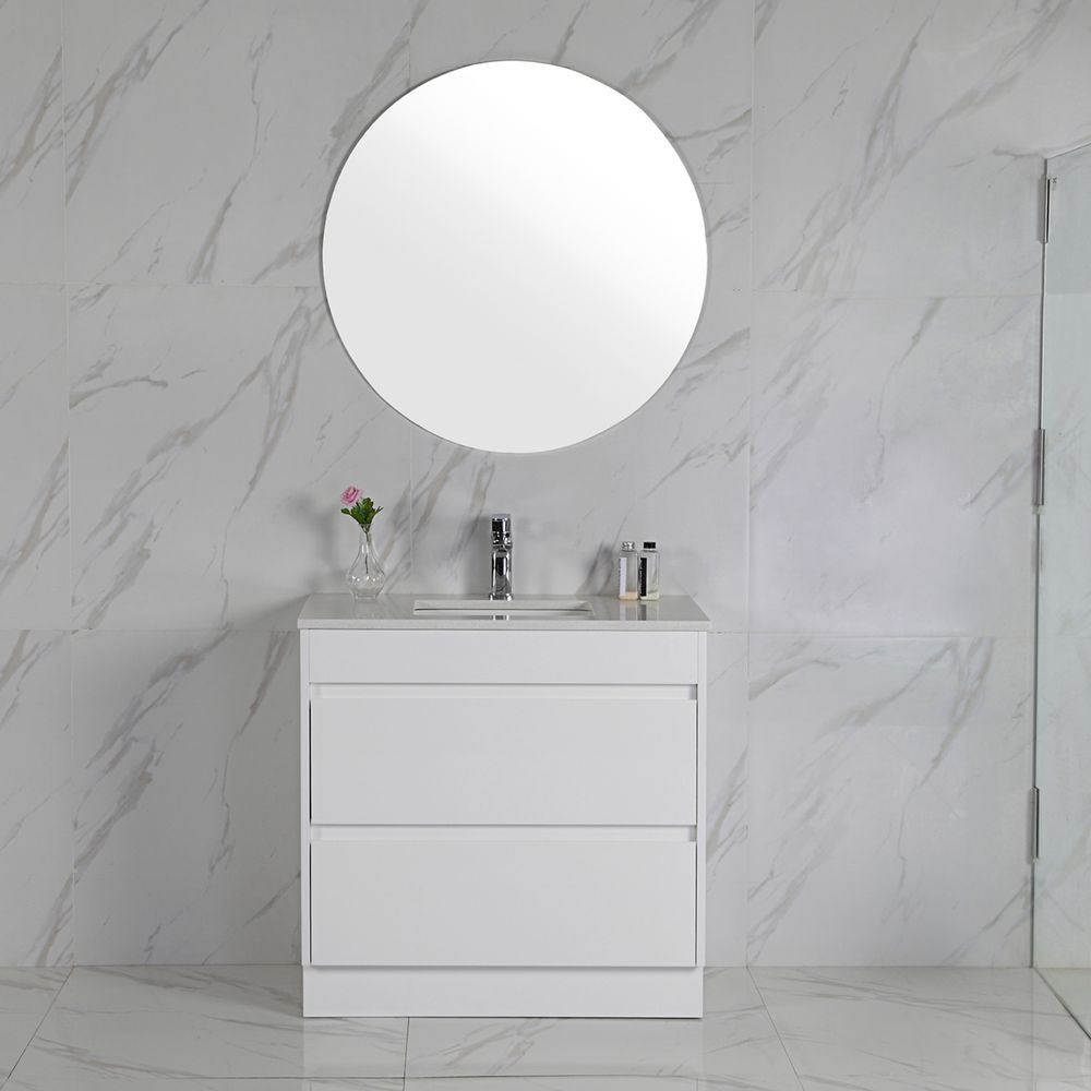 Keep all of your bathroom need in one place and neatly organized with the Leona all drawer vanity from Aulic. Gain access to its two/four generously drawers with bevelled edge finger pulls designed drawers. The stunning gloss white exterior of the Leona will completely transform any bathroom, not just in terms of how i