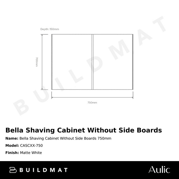 Aulic Bella Shaving Cabinet 750mm