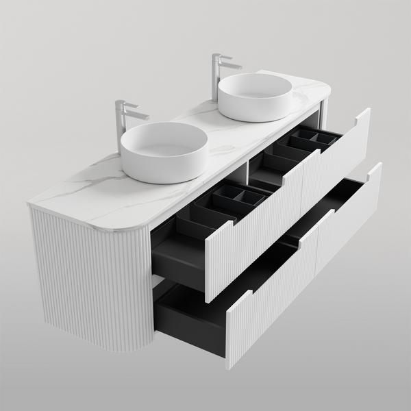 Aulic Curva 900mm Fluted Wall Hung Vanity
