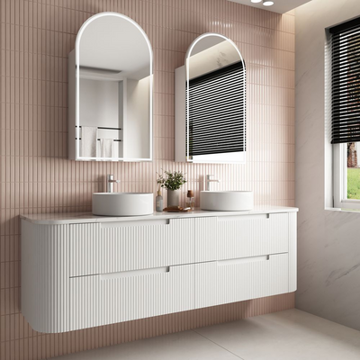 Aulic Curva 1800mm Fluted Wall Hung Vanity