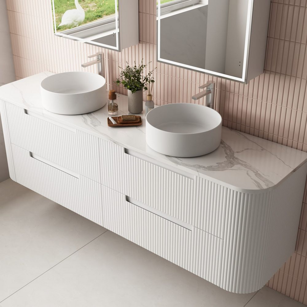 Aulic Curva 1800mm Fluted Wall Hung Vanity