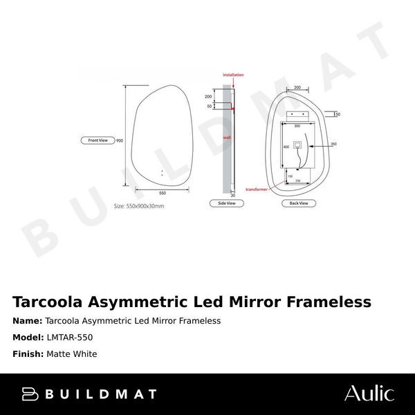 Aulic Tarcoola Asymmetric LED Mirror Frameless