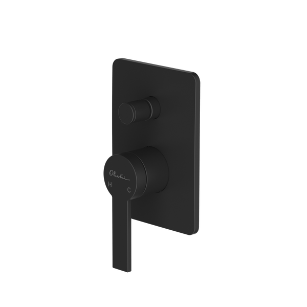 Oliveri Barcelona Wall Mixer With Diverter Matte Black