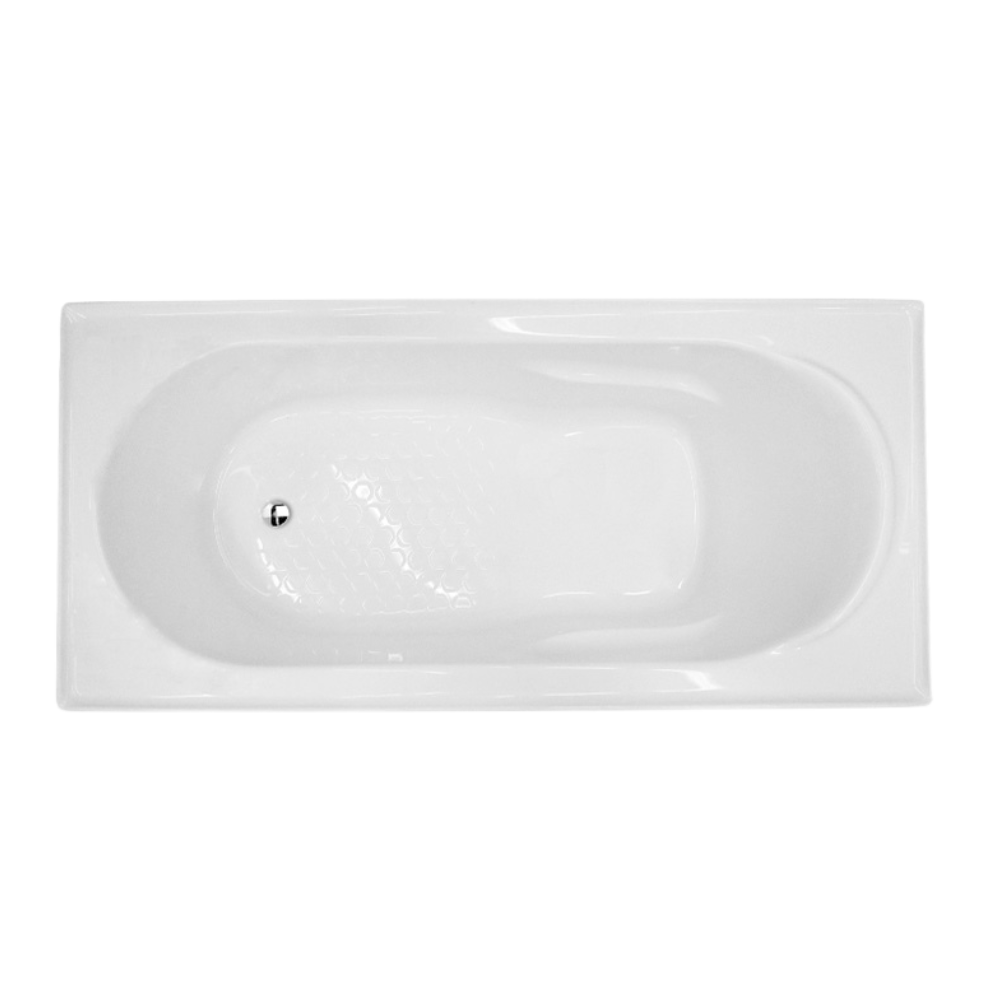Decina Bambino 1510mm Inset Bath with Tile Bead Gloss White