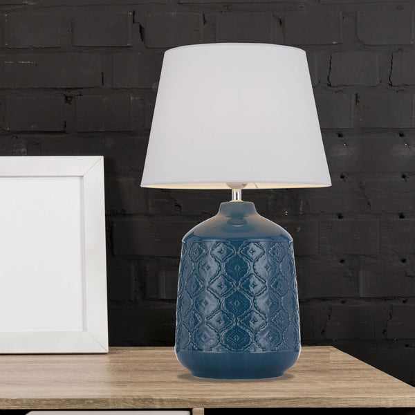Telbix Baci Ceramic Table Lamp Blue