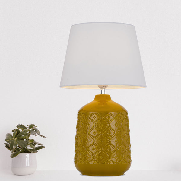 Telbix Baci Ceramic Table Lamp Yellow