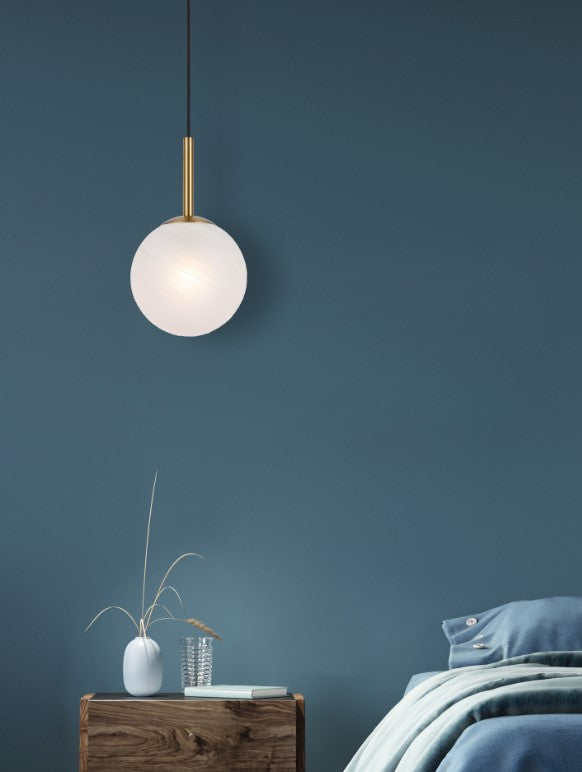 Telbix Bally 8 Pendant Antique Gold Alabastro