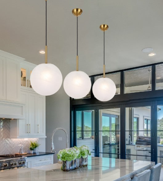 Telbix Bally 10 Pendant Antique Gold Alabastro