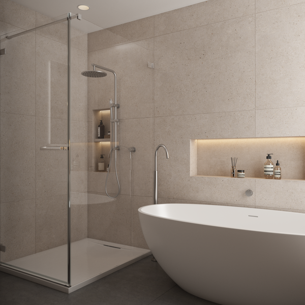 Alma Mira Freestanding Floor Spout Brushed Nickel