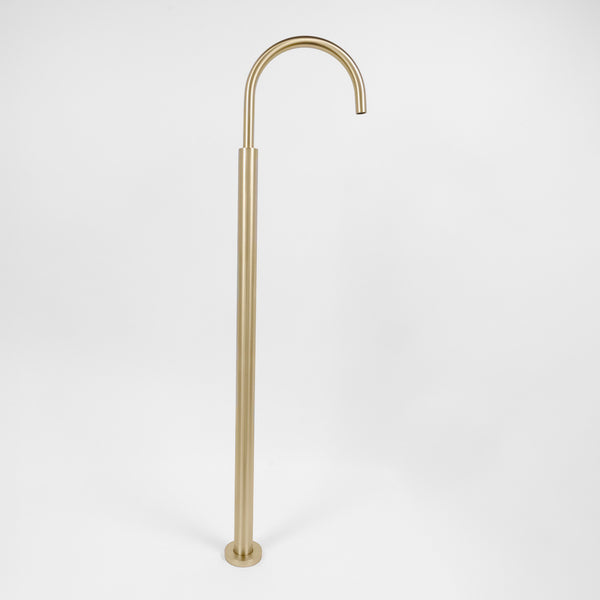 Alma Mira Freestanding Floor Spout Brushed Brass Gold