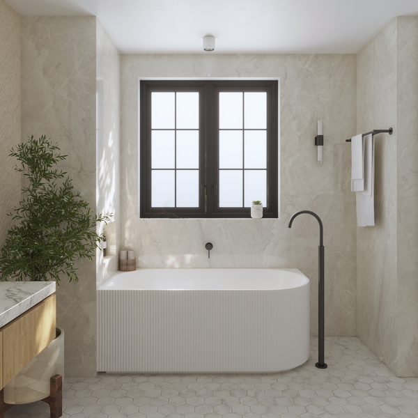 Alma Mira Freestanding Floor Spout Brushed Gunmetal