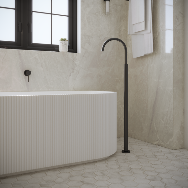 Alma Mira Freestanding Floor Spout Brushed Gunmetal