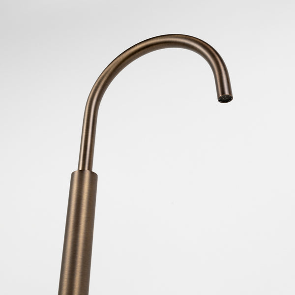 Alma Mira Freestanding Floor Spout Brushed Vintage Antique Brass