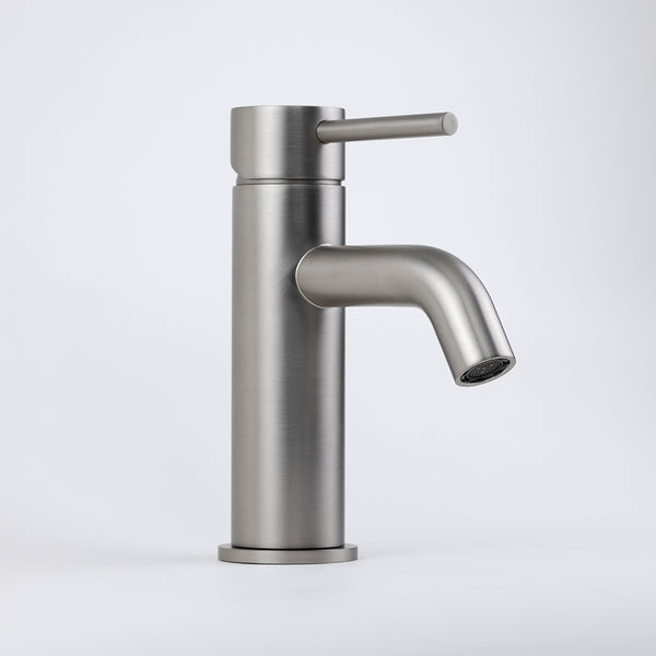 Alma Mira Brushed Nickel Short Basin Mixer