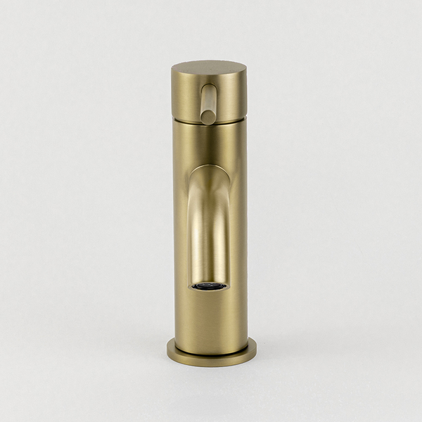 Alma Mira Brushed Brass Gold Short Basin Mixer