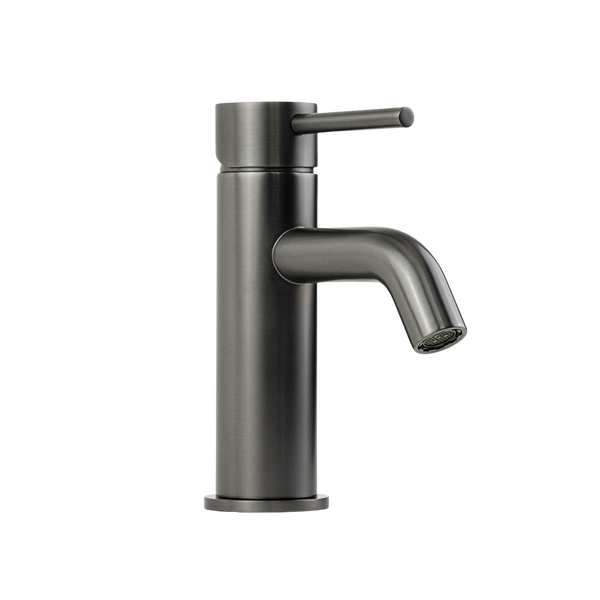 Alma Mira Brushed Gunmetal Short Basin Mixer