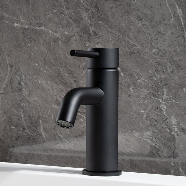 Alma Mira Matte Black Short Basin Mixer