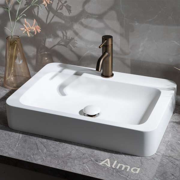 Alma Mira Brushed Vintage Antique Brass Short Basin Mixer