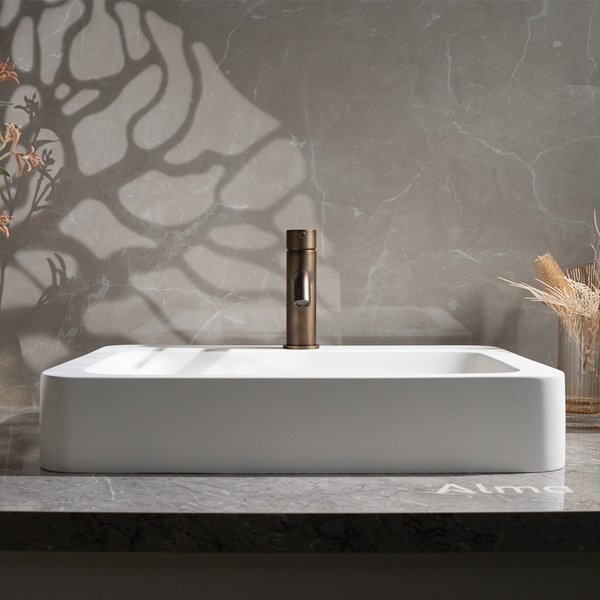 Alma Mira Brushed Vintage Antique Brass Short Basin Mixer