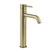 Alma Mira Brushed Brass Gold Tall Basin Mixer
