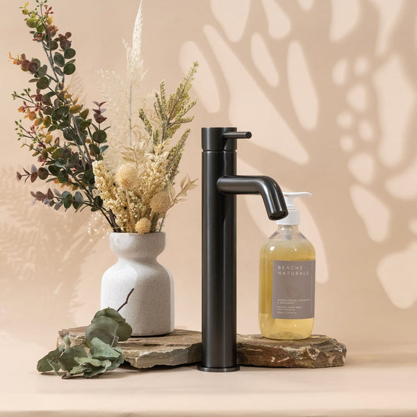 Alma Mira Brushed Gunmetal Tall Basin Mixer