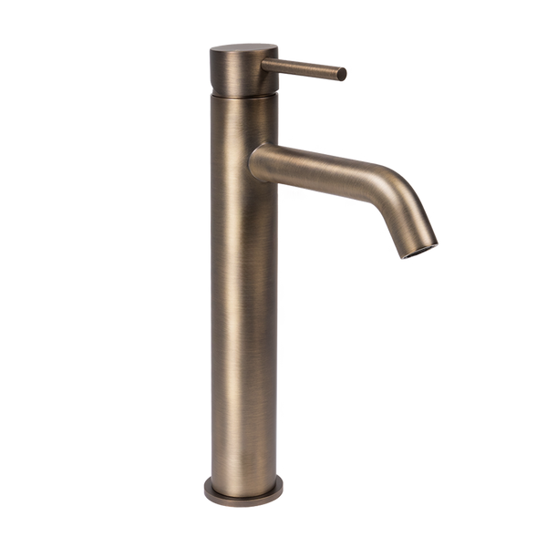 Alma Mira Brushed Vintage Antique Brass Tall Basin Mixer