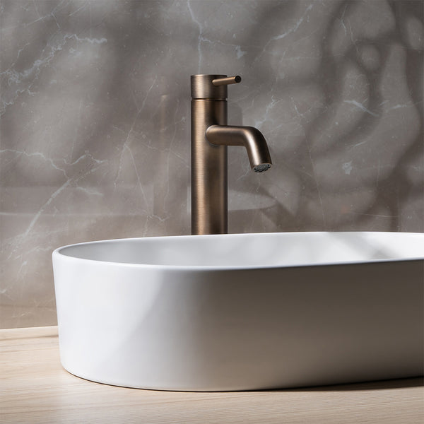 Alma Mira Brushed Vintage Antique Brass Tall Basin Mixer