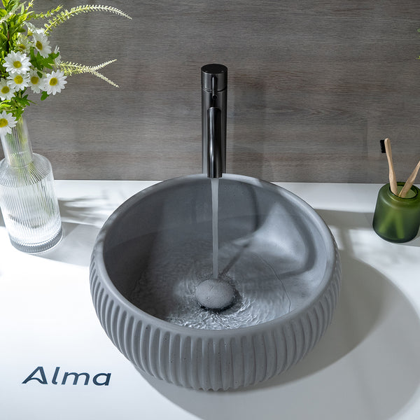 Alma Mira Brushed Gunmetal Tall Basin Mixer