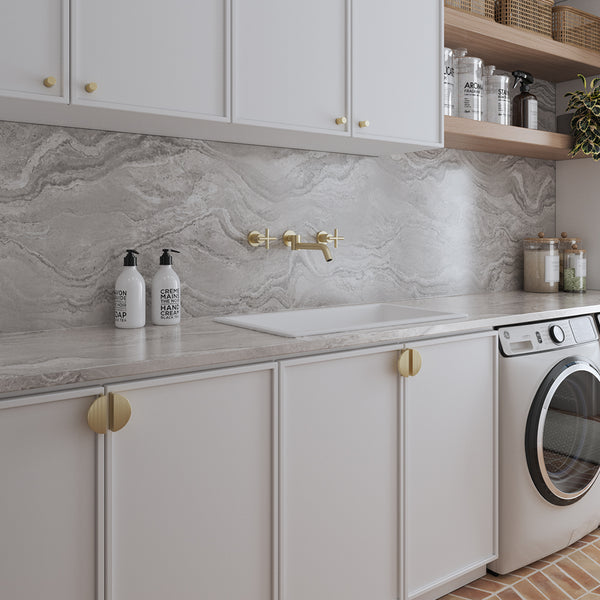 Alma Mira Brushed Brass Gold Swivel Wall Spout