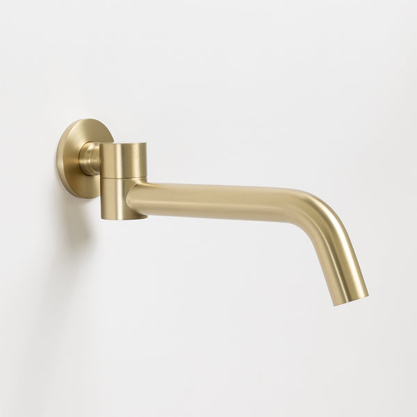 Alma Mira Brushed Brass Gold Swivel Wall Spout