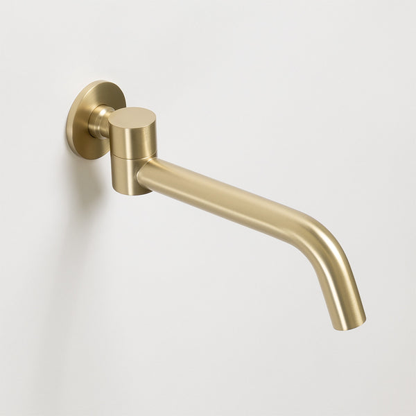 Alma Mira Brushed Brass Gold Swivel Wall Spout