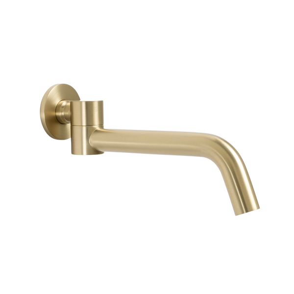 Alma Mira Brushed Brass Gold Swivel Wall Spout
