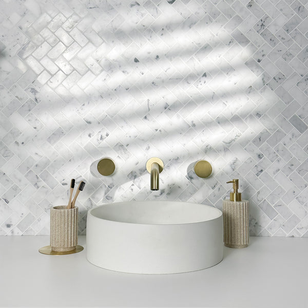 Alma Simon Brushed Brass Gold Simple Circle Handles