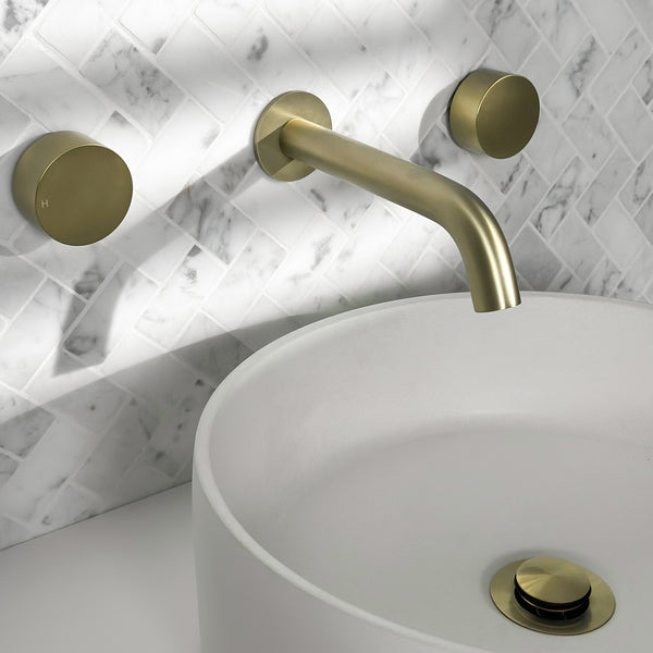 Alma Simon Brushed Brass Gold Simple Circle Handles