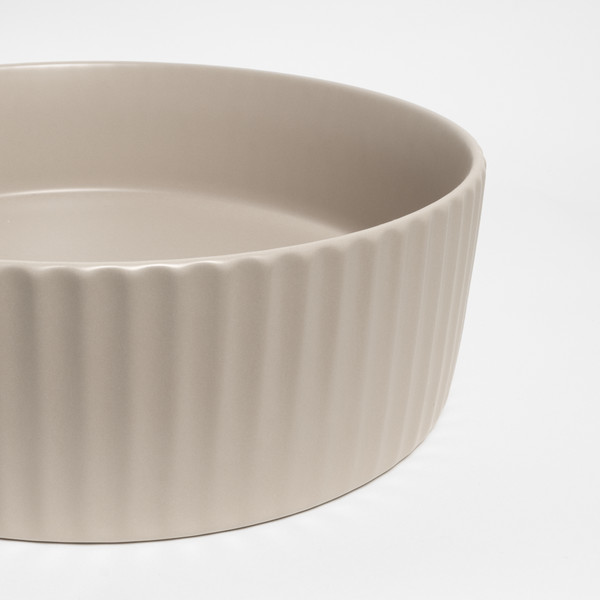 Alma Camilla Fluted Matte Ecru Sand Basin