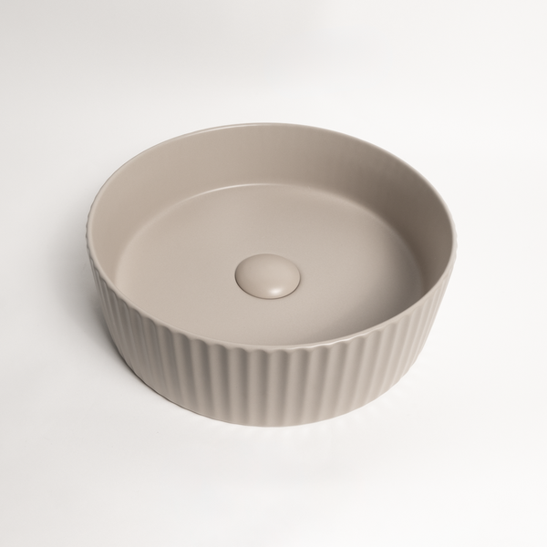 Alma Camilla Fluted Matte Ecru Sand Basin